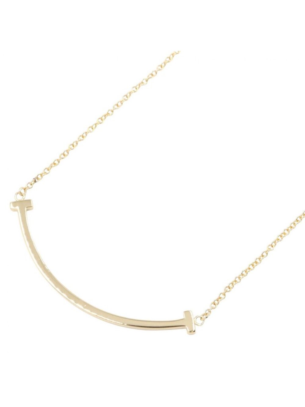 Tiffany & Co Necklace T Smile Small 40.5 45.5 18k